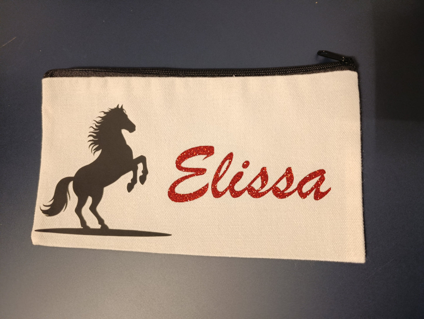 Trousse prénom personnalisable pailleté