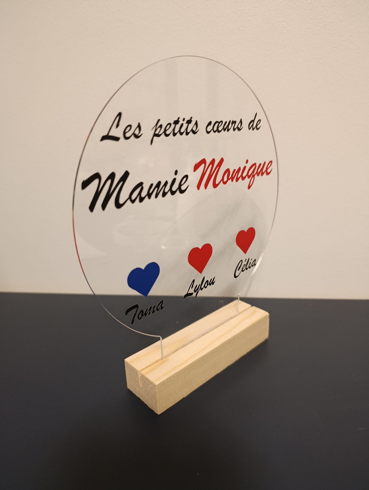 Pancarte "les petits cœurs de mamie " personnalisable