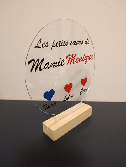 Pancarte "les petits cœurs de mamie " personnalisable
