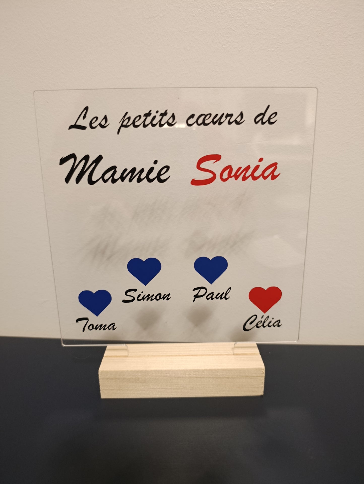 Pancarte "les petits cœurs de mamie " personnalisable