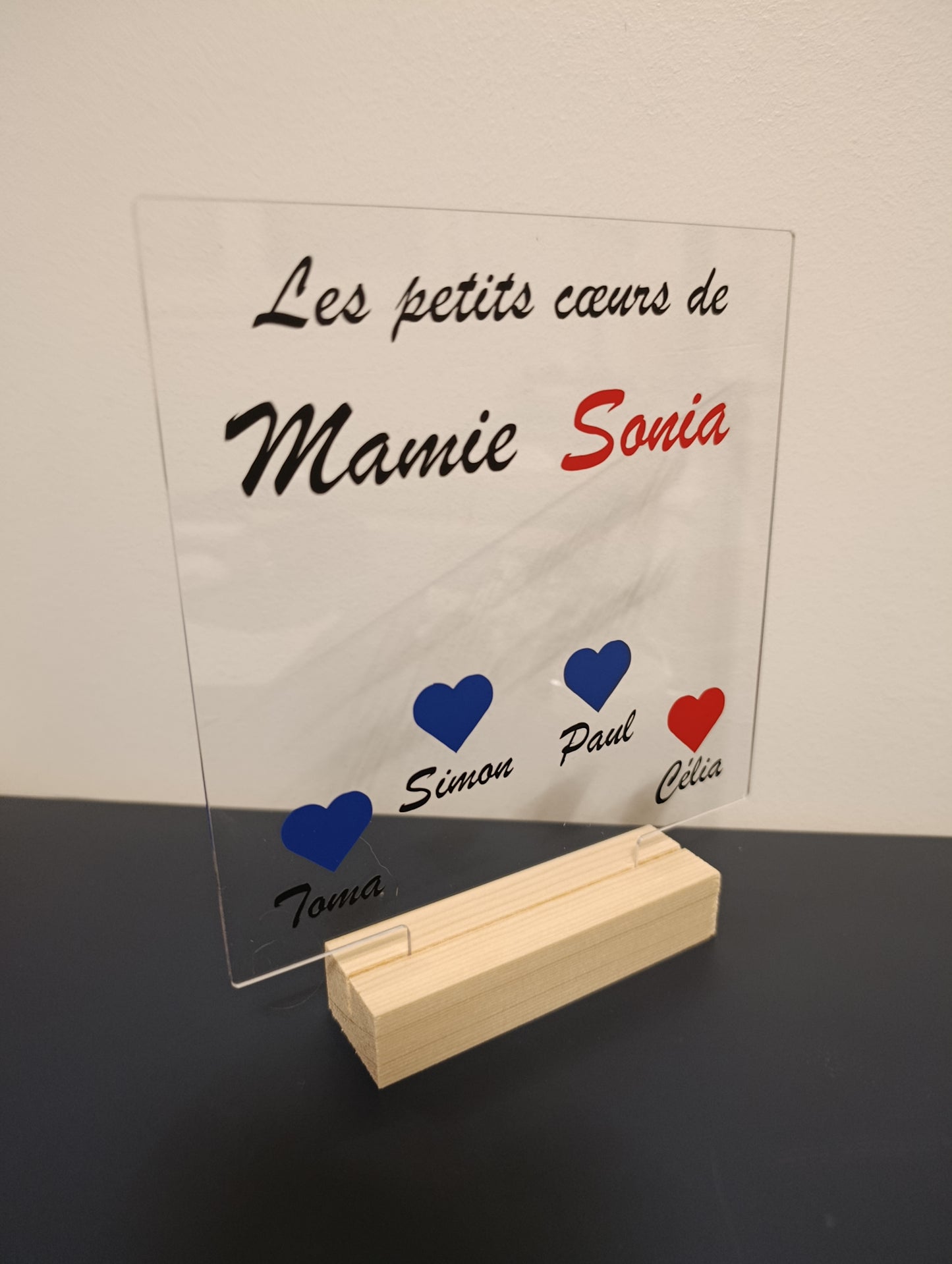 Pancarte "les petits cœurs de mamie " personnalisable